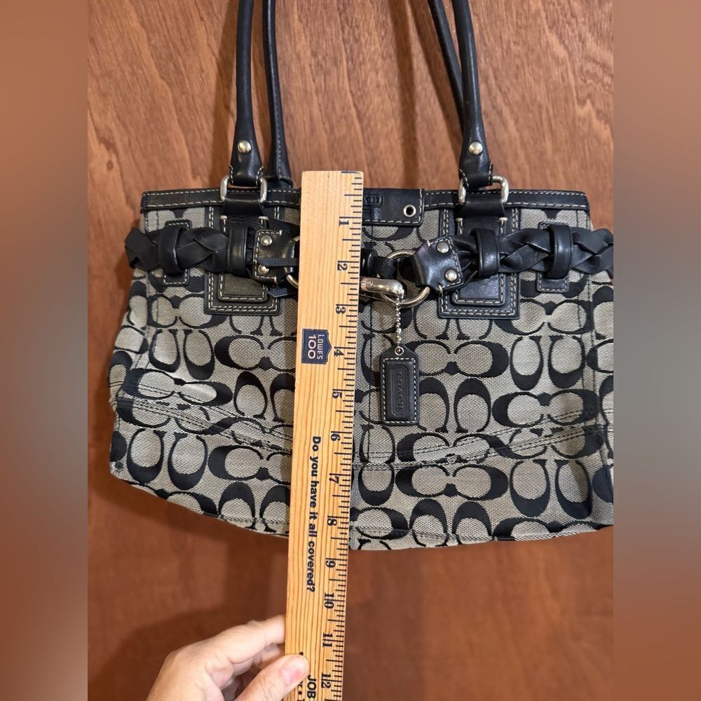 Coach Signature Hampton Black Handbag Tote - Picture 15 of 16